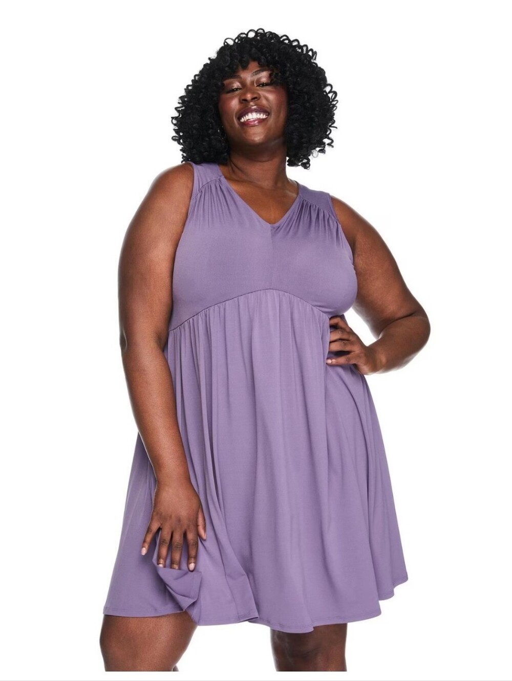 Lane Bryant NEW Purple Sleeveless V-Neck Flowy Swing Dress Plus Size 6X NWT